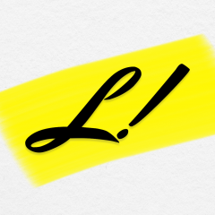 Icon Line Please: The letter L and an exclamation point